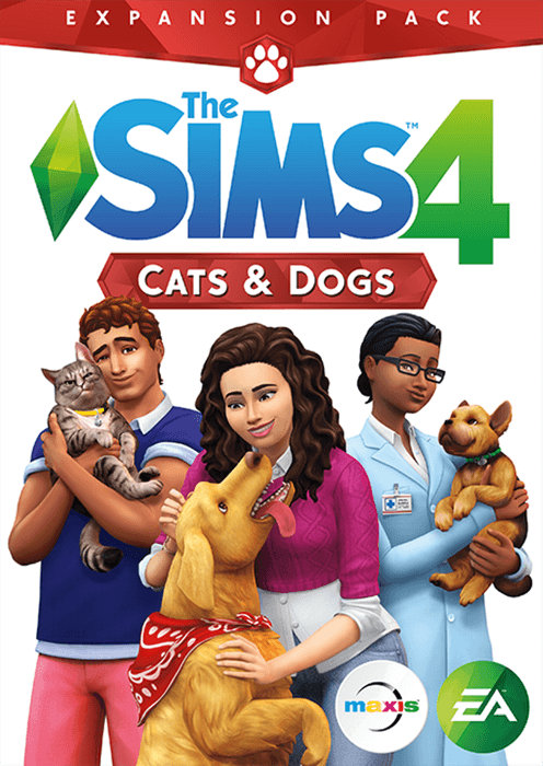 The sims 4 cats and dogs expansion pc origin cover